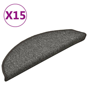 vidaXL Tapis de marche 15 pcs 56x17x3 cm Gris foncé Semi-circulaire