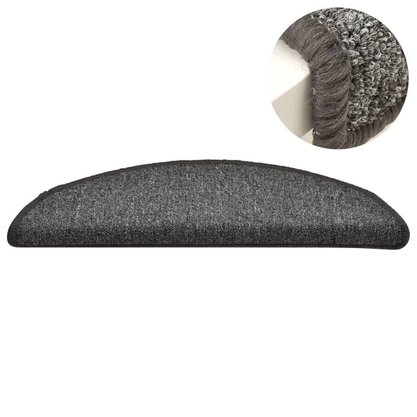 vidaXL Tapis de marche 15 pcs 56x17x3 cm Gris foncé Semi-circulaire