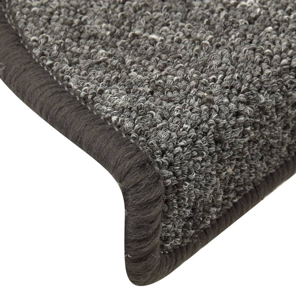 vidaXL Tapis de marche 15 pcs 56x17x3 cm Gris foncé Semi-circulaire