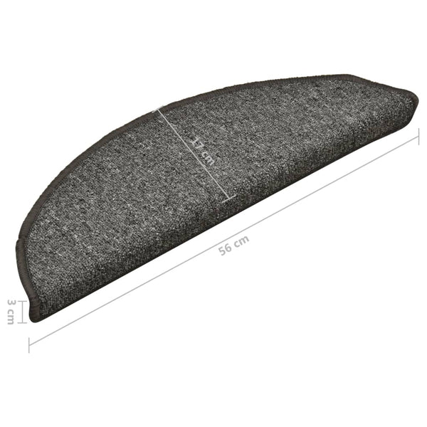 vidaXL Tapis de marche 15 pcs 56x17x3 cm Gris foncé Semi-circulaire