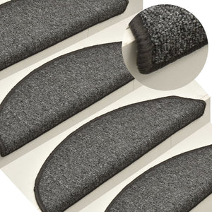 vidaXL Tapis de marche 15 pcs 56x17x3 cm Gris foncé Semi-circulaire