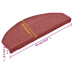 Bordeaux Stufenmatten Halbrund 65x24cm, 15er Set