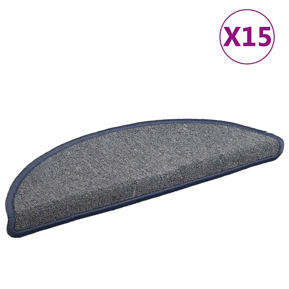 Halbrunde Stufenmatten, 15er Set, Hellgrau/Blau