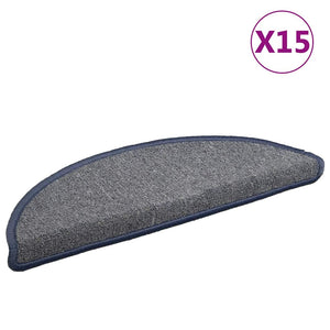 Halbrunde Stufenmatten, 15er Set, Hellgrau/Blau