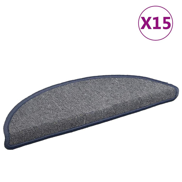 Halbrunde Stufenmatten, 15er Set, Hellgrau/Blau