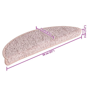 Halbrund Stufenmatten Hellrosa 56x17 cm, 15er Set