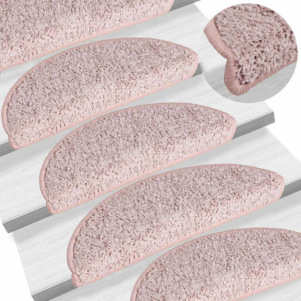 Halbrund Stufenmatten Hellrosa 56x17 cm, 15er Set