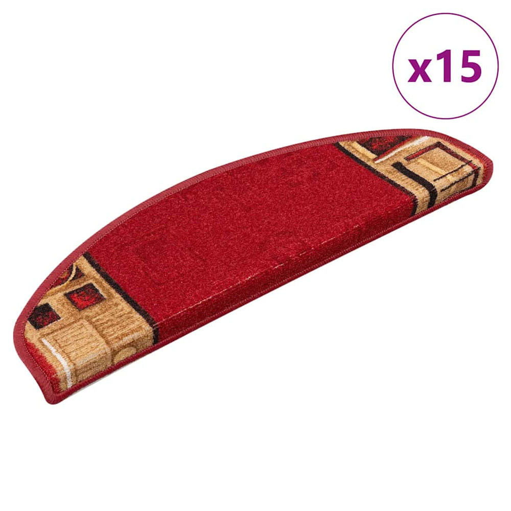 Selbstklebende Treppenmatten Rot, 15er Set