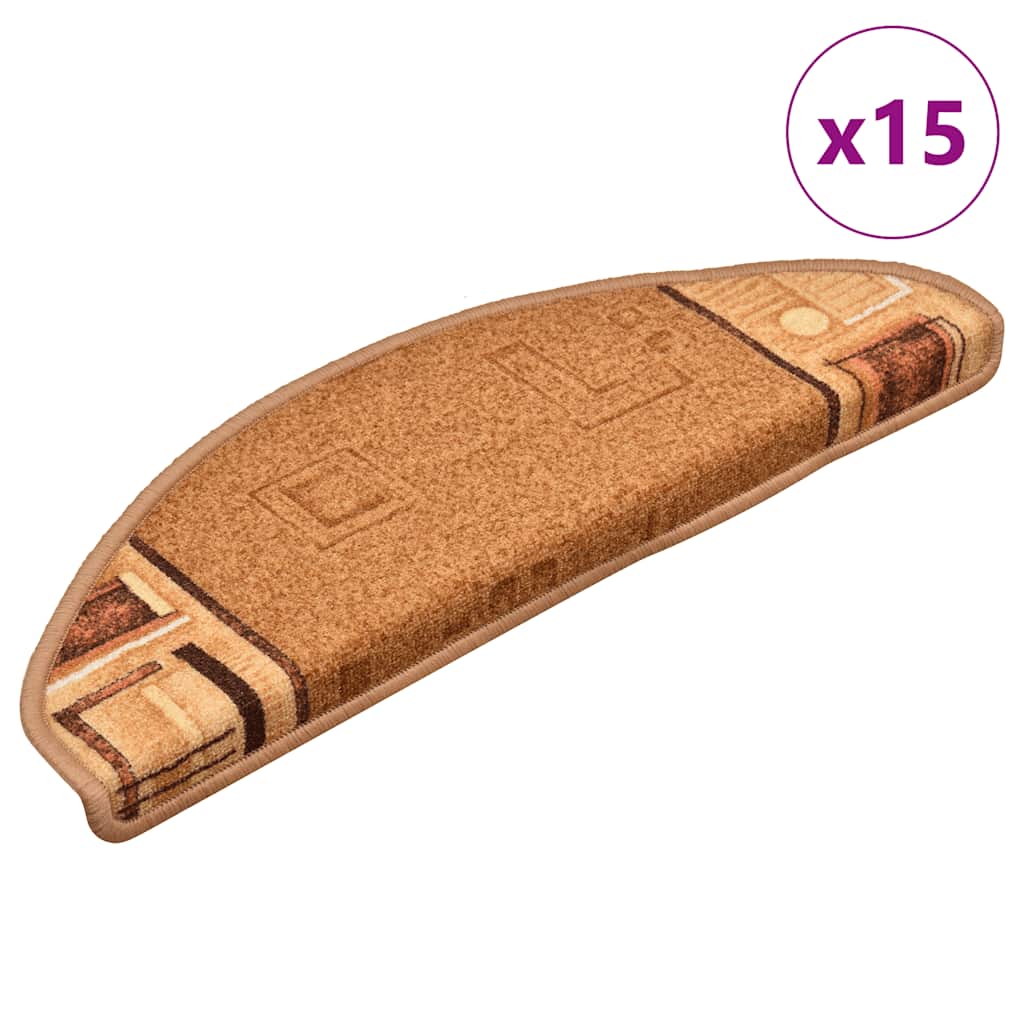 Selbstklebende Treppenmatten Beige 15er Set