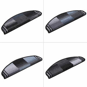 Selbstklebende Treppenmatten Schwarz/Grau, 15er Set