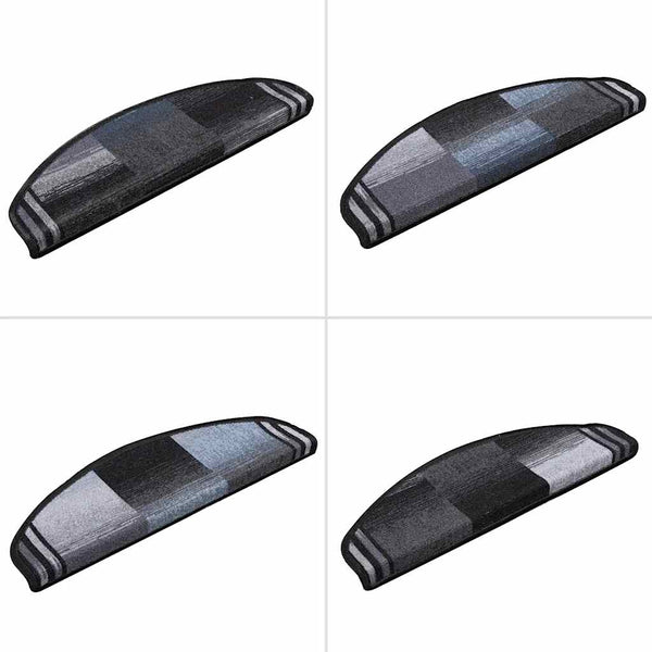 Selbstklebende Treppenmatten Schwarz/Grau, 15er Set