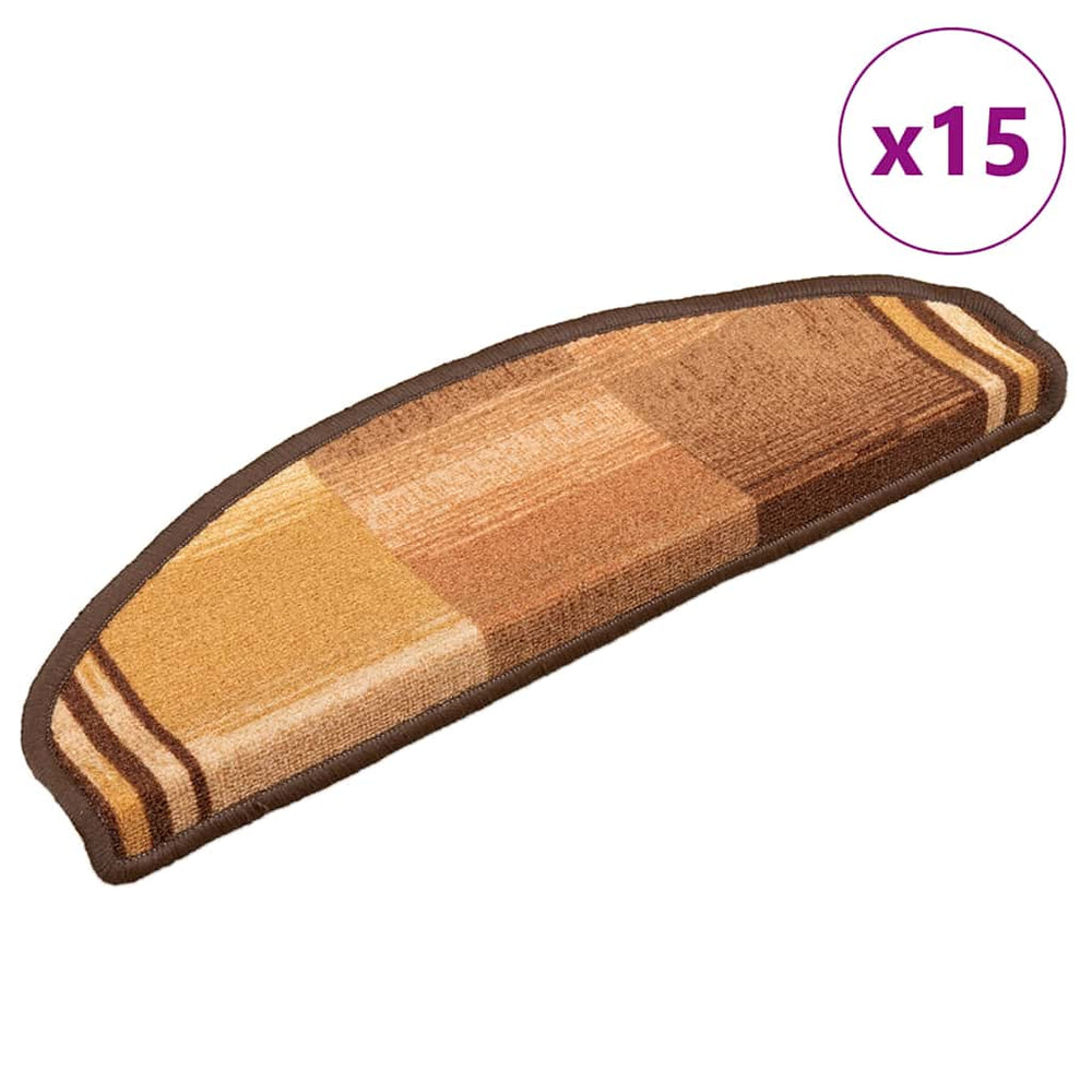 Selbstklebende Treppenmatten Braun 15er Set