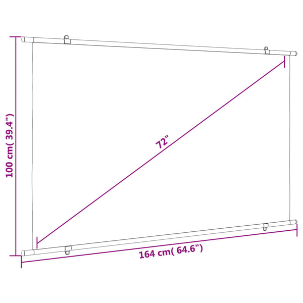 vidaXL Écran de projection 72" 16:9