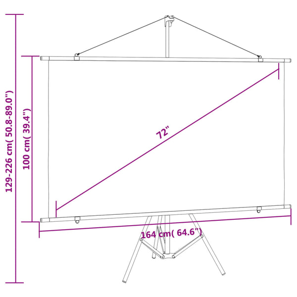 Beamer-Leinwand mit Stativ 72 Zoll