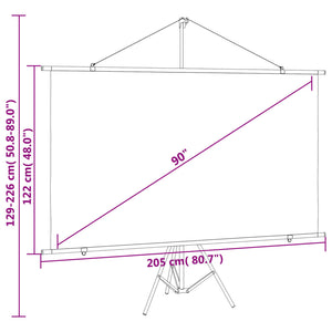 Beamer Leinwand mit Stativ 90 Zoll