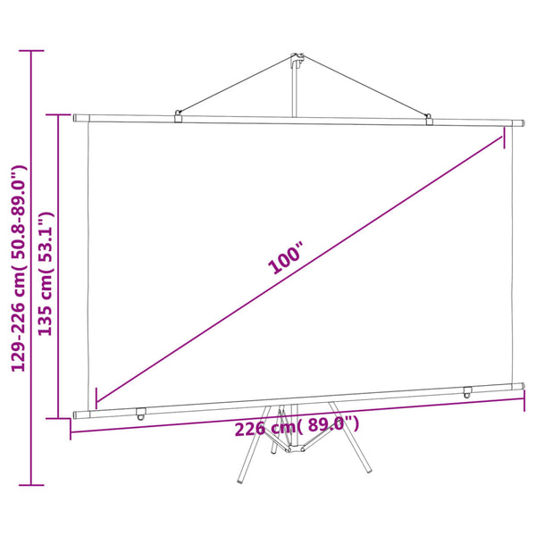 Beamer Leinwand mit Stativ 100 Zoll
