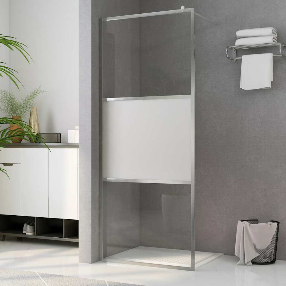 vidaXL Paroi de douche fixe pour douche à l'italienne verre de sécurité ESG semi-dépoli 90x195 cm
