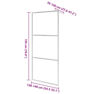 Begehbare Duschwand mit voll mattiertem ESG-Glas 140x195 cm