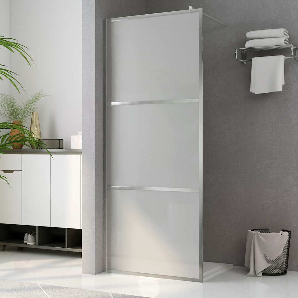 vidaXL Pare-douche à l'italienne en verre trempé entièrement dépoli 140x195 cm