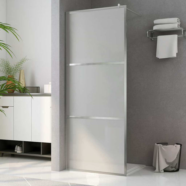 Begehbare Duschwand mit voll mattiertem ESG-Glas 140x195 cm