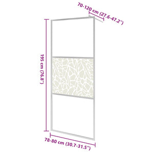 Duschwand für Begehbare Dusche ESG-Glas Steindesign 80x195 cm
