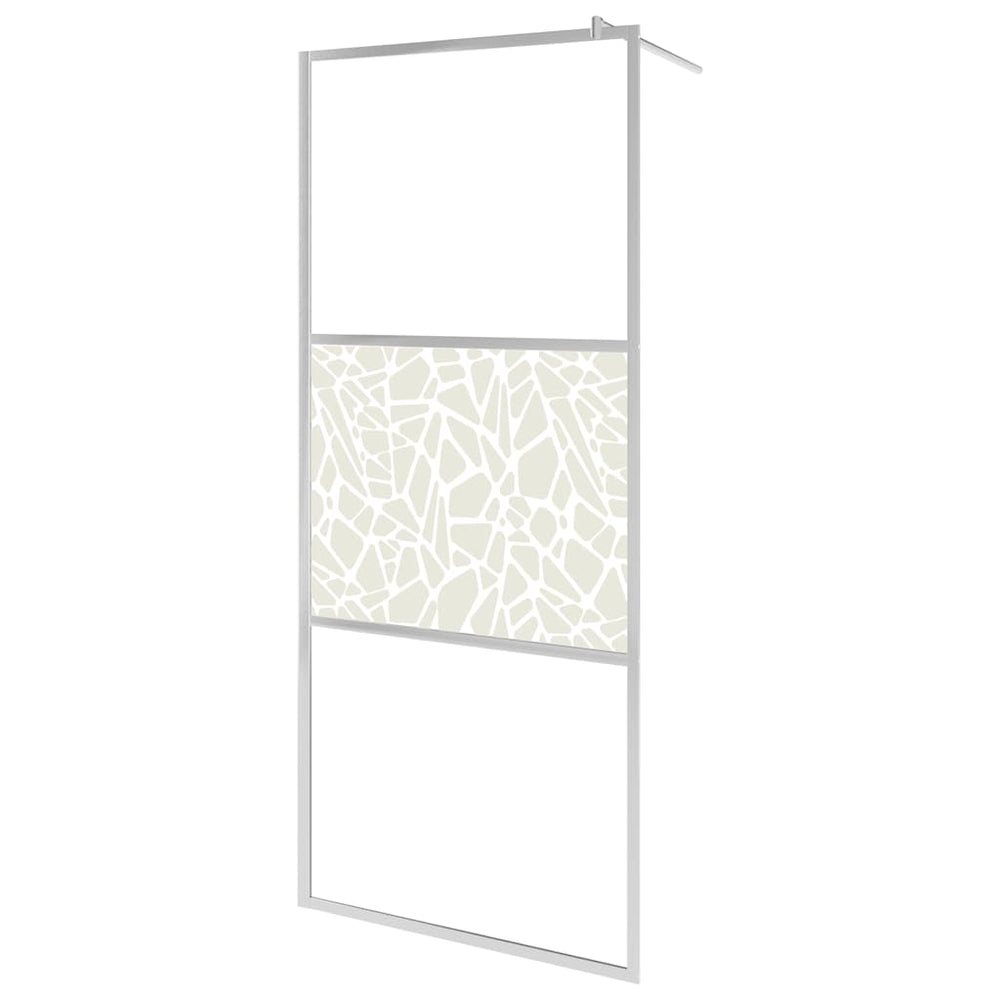 vidaXL Paroi de douche en verre ESG avec motif de pierre 90x195 cm