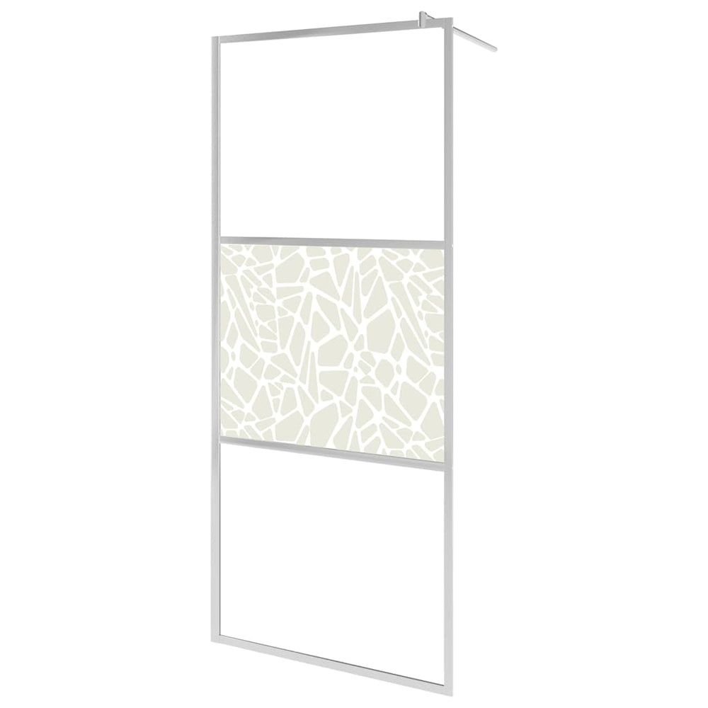 vidaXL Paroi de douche en verre ESG design pierres 100x195 cm pour douche à l'italienne