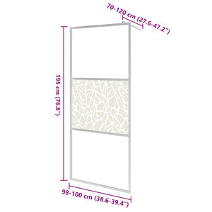 Duschwand für Begehbare Dusche ESG-Glas Steindesign 100x195 cm