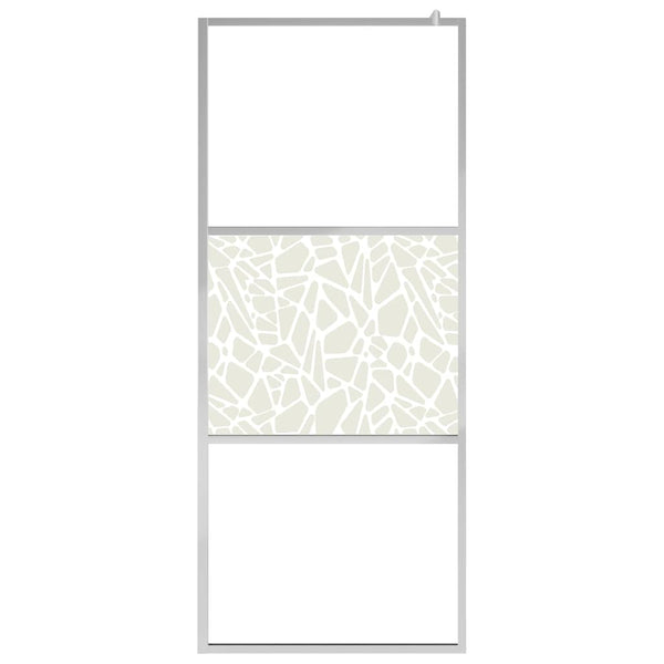 Duschwand für Begehbare Dusche ESG-Glas Steindesign 115x195 cm