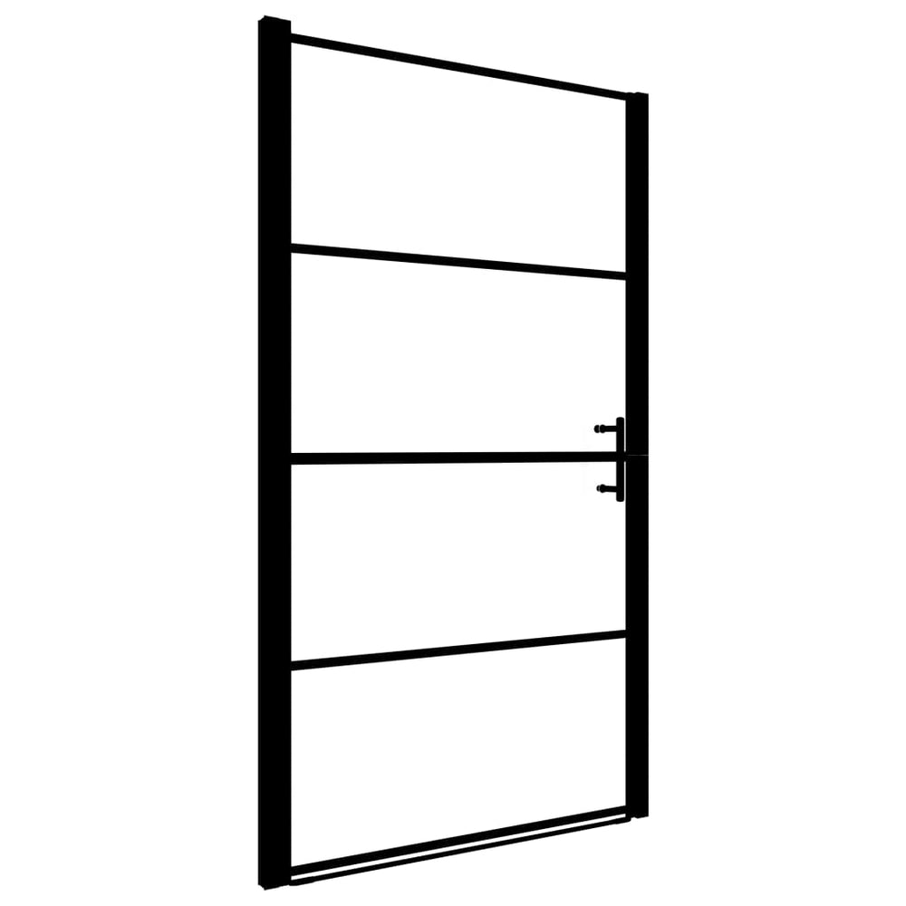 vidaXL Porte de douche en verre trempé mat 100x178 cm Noir
