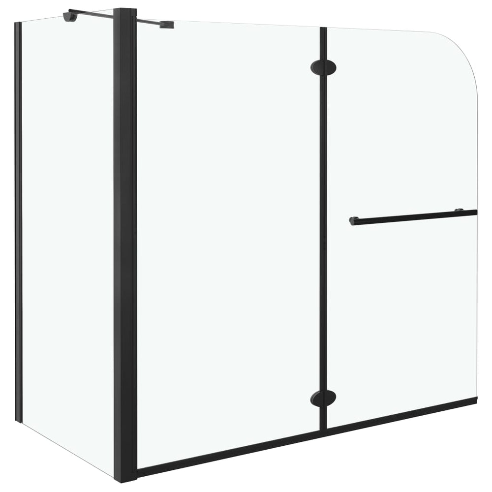 vidaXL Pare-douche pliable en 2 parties en verre de sécurité trempé 120x68x130 cm Noir
