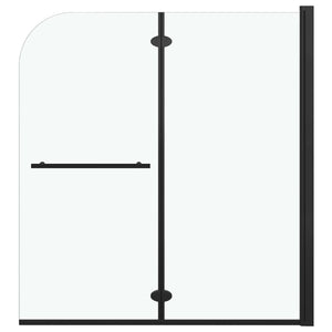 Faltbare Duschkabine 2 Paneele ESG 120x140 cm Schwarz