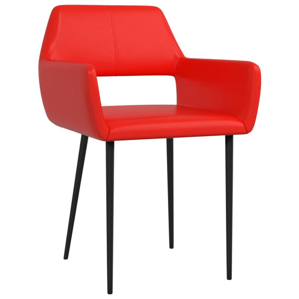 vidaXL Dining Chairs 2 pcs. Red Faux Leather
