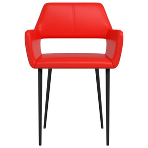 vidaXL Dining Chairs 2 pcs. Red Faux Leather