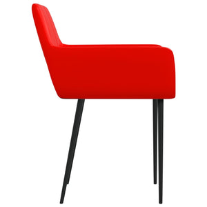 vidaXL Dining Chairs 2 pcs. Red Faux Leather