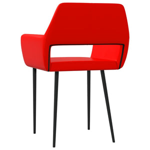 vidaXL Dining Chairs 2 pcs. Red Faux Leather