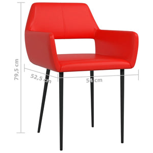 vidaXL Dining Chairs 2 pcs. Red Faux Leather