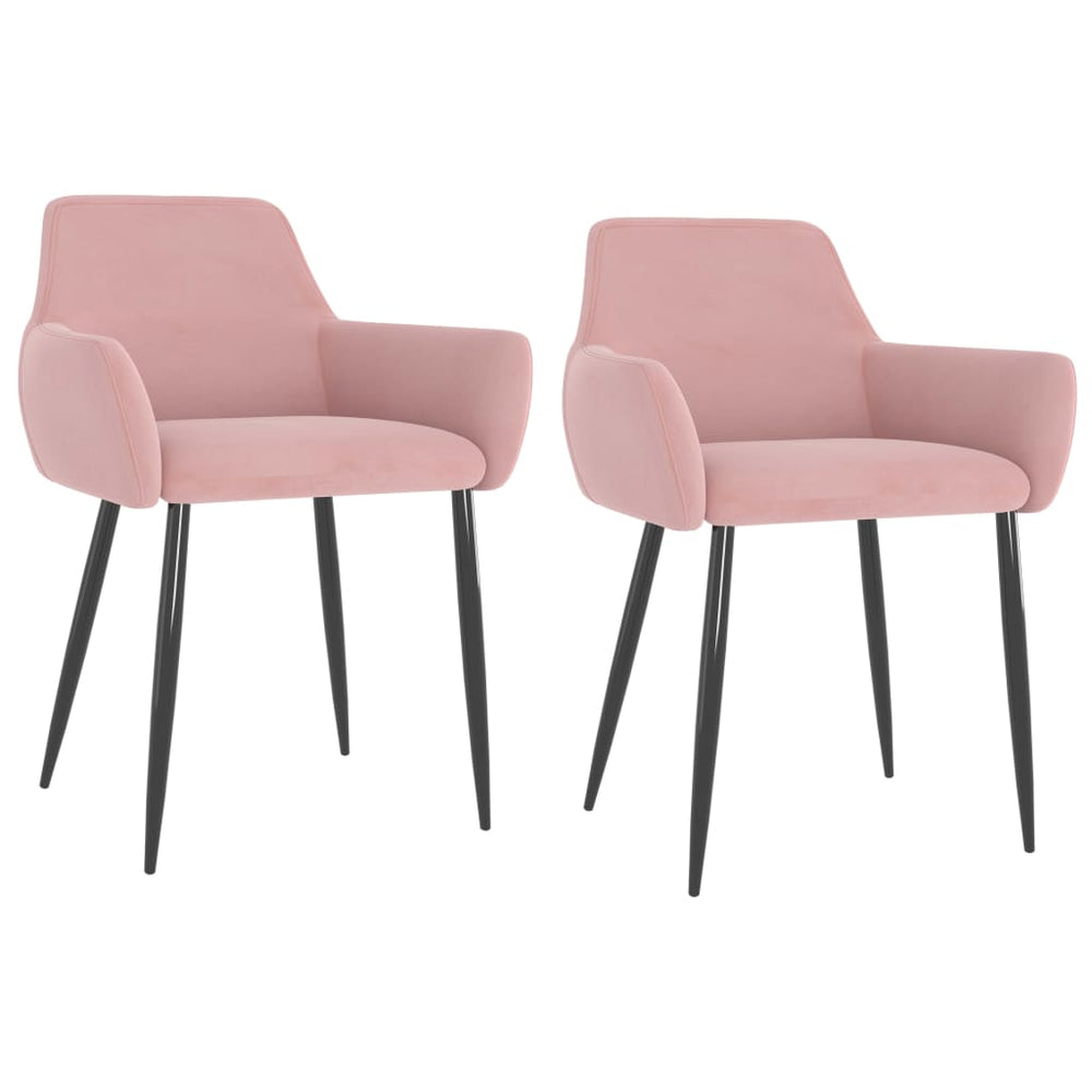 Esszimmerstühle 2er Set Rosa Samt