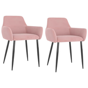 Esszimmerstühle 2er Set Rosa Samt