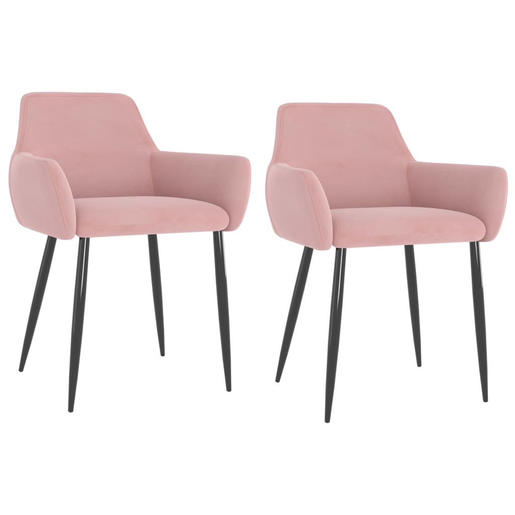 Esszimmerstühle 2er Set Rosa Samt