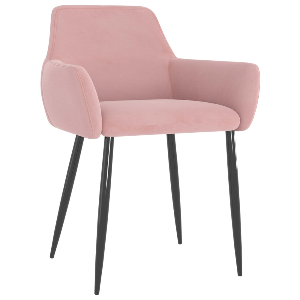 Esszimmerstühle 2er Set Rosa Samt