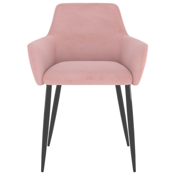 Esszimmerstühle 2er Set Rosa Samt