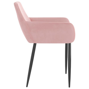 Esszimmerstühle 2er Set Rosa Samt