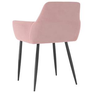 Esszimmerstühle 2er Set Rosa Samt