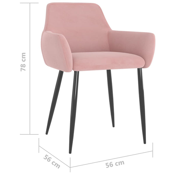 Esszimmerstühle 2er Set Rosa Samt
