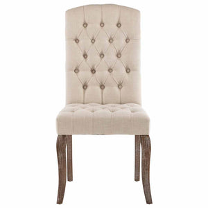 Esszimmerstühle 2 Stk. Beige Leinenoptik Stoff