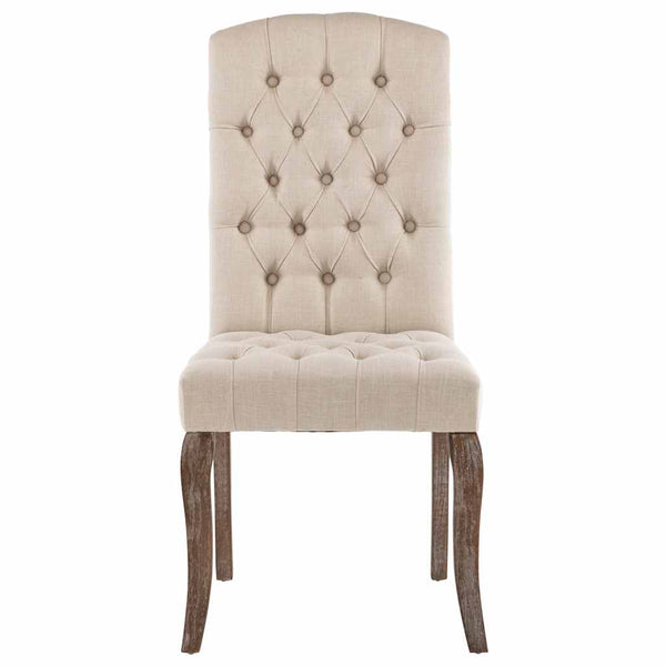Esszimmerstühle 2 Stk. Beige Leinenoptik Stoff
