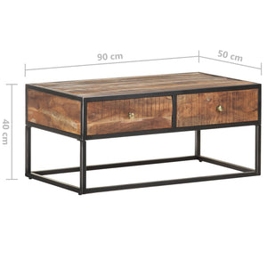 Couchtisch Akazie 90x50 cm mit Schubladen