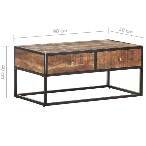 Couchtisch Akazie 90x50 cm mit Schubladen
