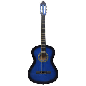 Klassikgitarre für Anfänger mit Tasche Blau 4/4 39"